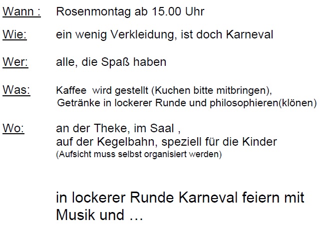 Helau im Nordesch exklusiv bei Gaststätte ADRIA